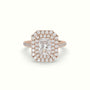 Radiant Cut Diamond Halo Engagement Ring — Rose Gold