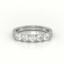 Round Diamonds Shared Prongs Half-Eternity Wedding Band — White Gold