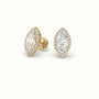 Marquise Cut Solitaire Lab-Grown Diamond Halo Stud Earrings 18K Yellow Gold