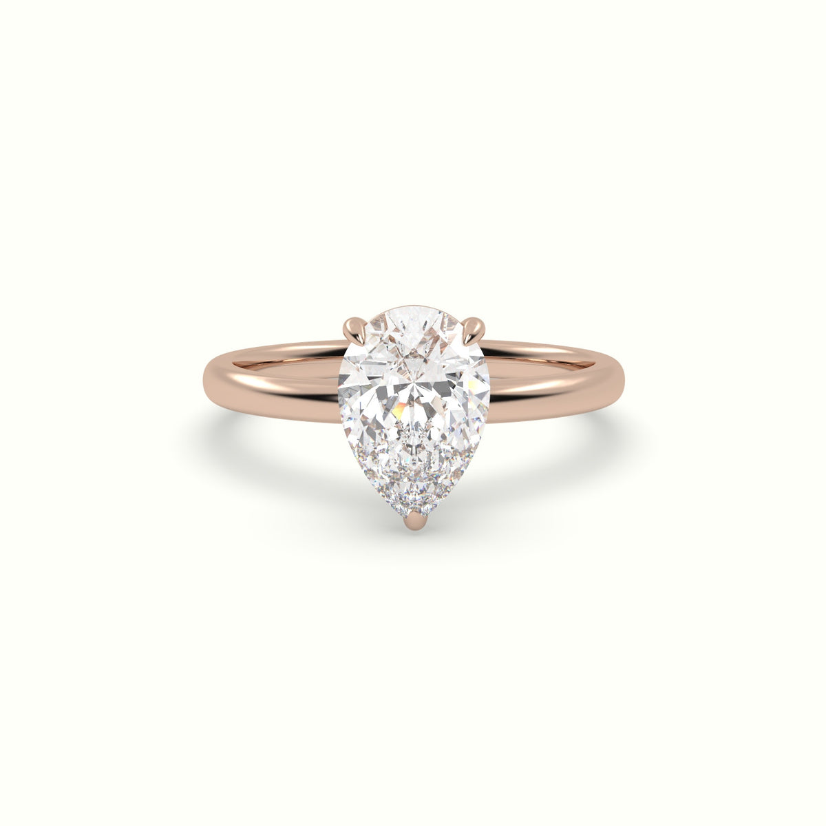 Pear Solitaire Engagement Ring — Rose Gold