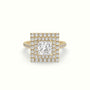 Princess Cut Diamond Halo Engagement Ring — Yellow Gold