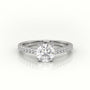 Round Cut Diamond Pave Setting Engagement Ring — White Gold