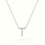 Initial "T" Diamond Necklace - 18k Gold — White Gold