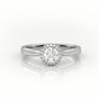 Round Cut Diamond 4 Prongs Halo Setting Engagement Ring — White Gold
