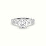 Round Diamond Side Stone Engagement Ring — White Gold