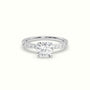 Asscher Cut Diamond Pave Engagement Ring — White Gold