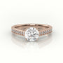 Round Cut Diamond 4 Prongs Channel-Setting Engagement Ring — Rose Gold