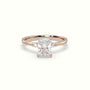 Radiant Diamond Side Stone Engagement Ring — Rose Gold