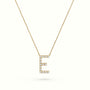 Initial "E" Diamond Necklace - 18k Gold — Yellow Gold