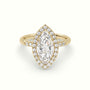 Marquise Cut Diamond Halo Engagement Ring — Yellow Gold