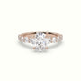 Oval Cut Diamond Engagement Ring With Side Stones — Rose Gold