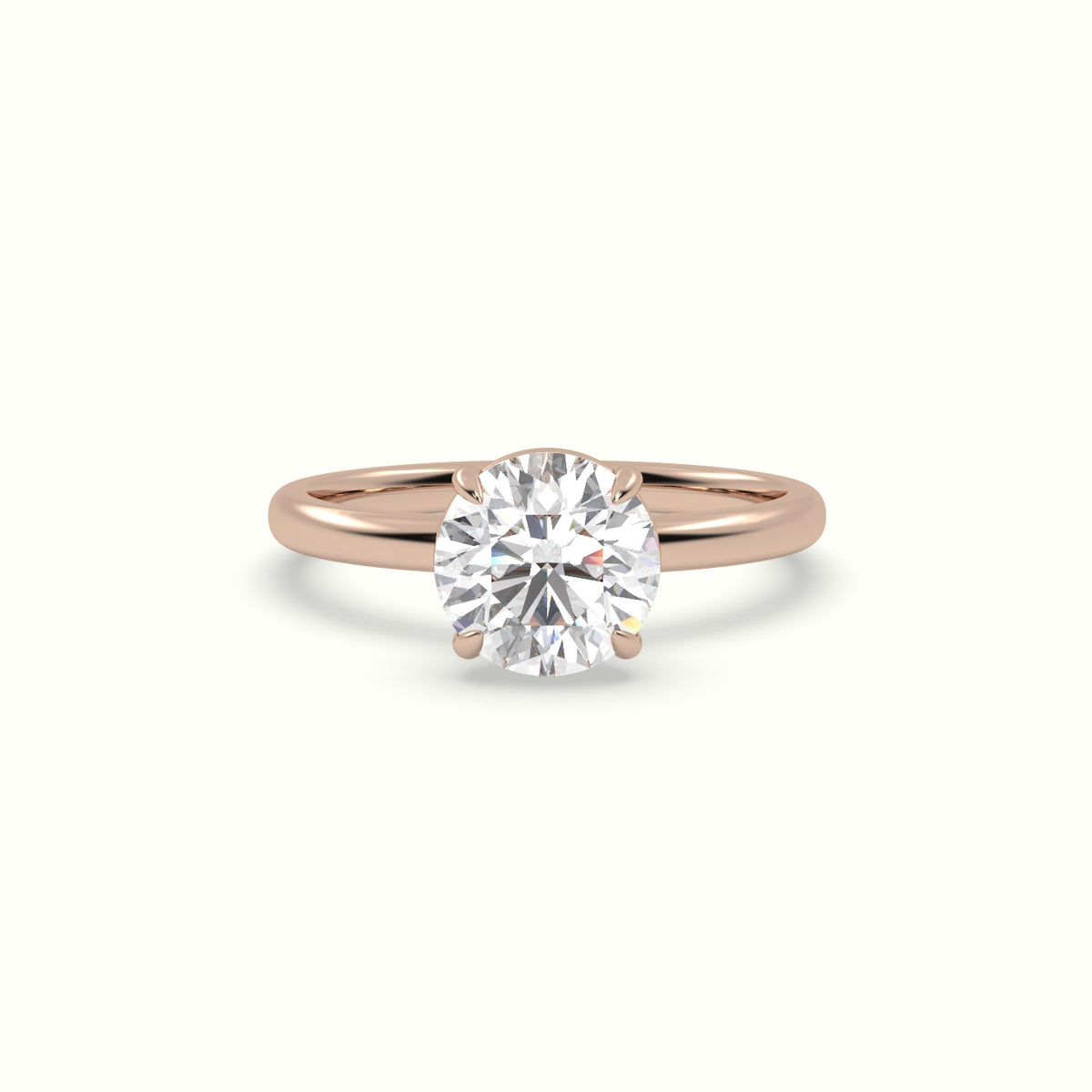 Round Solitaire Engagement Ring — Rose Gold
