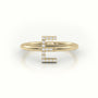 Round Cut Diamonds “E” Initials Monogram Alphabet Ring — Yellow Gold