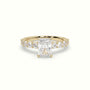Radiant Cut Diamond Engagement Ring With Side Stones — Yellow Gold