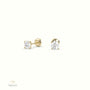 4 Prong Round Lab-Grown Diamond Stud Earrings - Free Setting 18K Yellow Gold