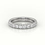 Round-Cut Diamonds Scallop Setting Eternity Wedding Band — White Gold