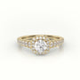 Round-Cut Diamond 4 Prongs Scallop Setting Engagement Ring — Yellow Gold
