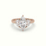 Marquise Diamond Trilogy Half Moon Engagement Ring — Rose Gold