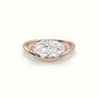 Marquise Diamond Solitaire Bypass Engagement Ring — Rose Gold