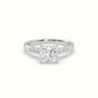 Princess Cut Diamond Engagement Ring With Side Stones — White Gold