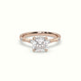 Cushion Diamond Side Stone Engagement Ring — Rose Gold