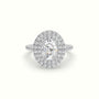 Oval Cut Diamond Halo Engagement Ring — White Gold