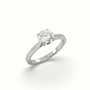 Round Solitaire 4 Prongs Diamond Engagement Ring — White Gold