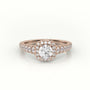 Round-Cut Diamond 4 Prongs Scallop Setting Engagement Ring — Rose Gold