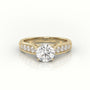 Round Cut Diamond 4 Prongs Channel Setting Engagement Ring — Yellow Gold