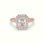 Radiant Cut Halo Diamond Engagement Ring — Rose Gold