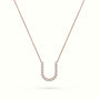 Initial "U" Diamond Necklace - 18k Gold — Rose Gold