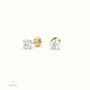 4 Prong Round Lab-Grown Diamond Stud Earrings - Free Setting 18K Yellow Gold