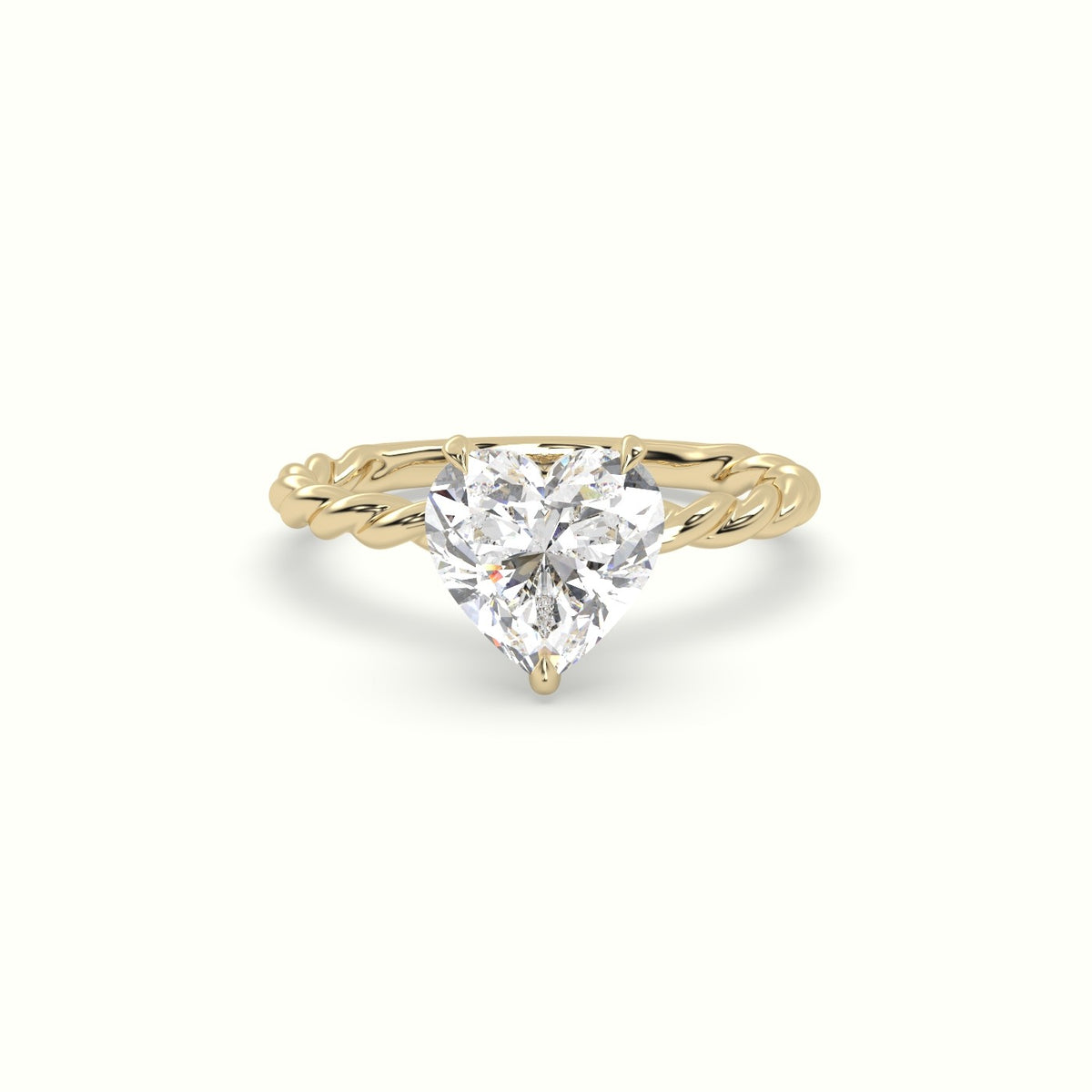 Heart Cut Diamond Solitaire Engagement Ring — Yellow Gold