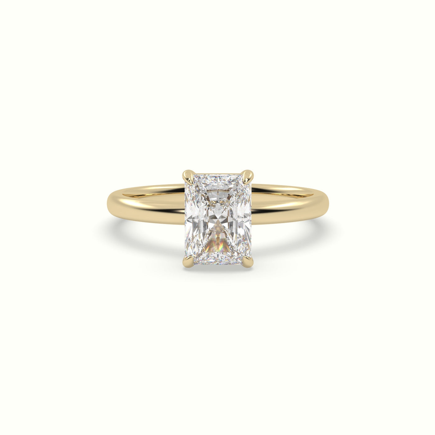 Radiant Solitaire Engagement Ring — Yellow Gold