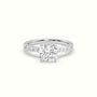 Cushion Cut Diamond Pave Engagement Ring — White Gold