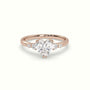 Heart Diamond Solitaire Side Stone Engagement Ring — Rose Gold