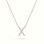 Initial "X" Diamond Necklace - 18k Gold — Rose Gold