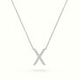 Initial "X" Diamond Necklace - 18k Gold — White Gold