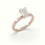 Emerald Cut Hidden Halo Engagement Ring — Rose Gold