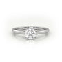 Round Cut Solitaire Diamond Engagement Ring — White Gold