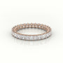 Princess Cut Scallop Set Eternity Wedding Band — Rose Gold