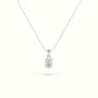 Oval Cut Solitaire Diamond Pendant — White Gold