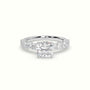 Cushion Cut Diamond Engagement Ring With Side Stones — White Gold