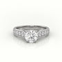 Round Cut Diamond 4 Prongs Channel Setting Engagement Ring — White Gold