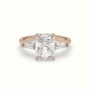 Radiant Cut Trilogy Engagement Ring — Rose Gold