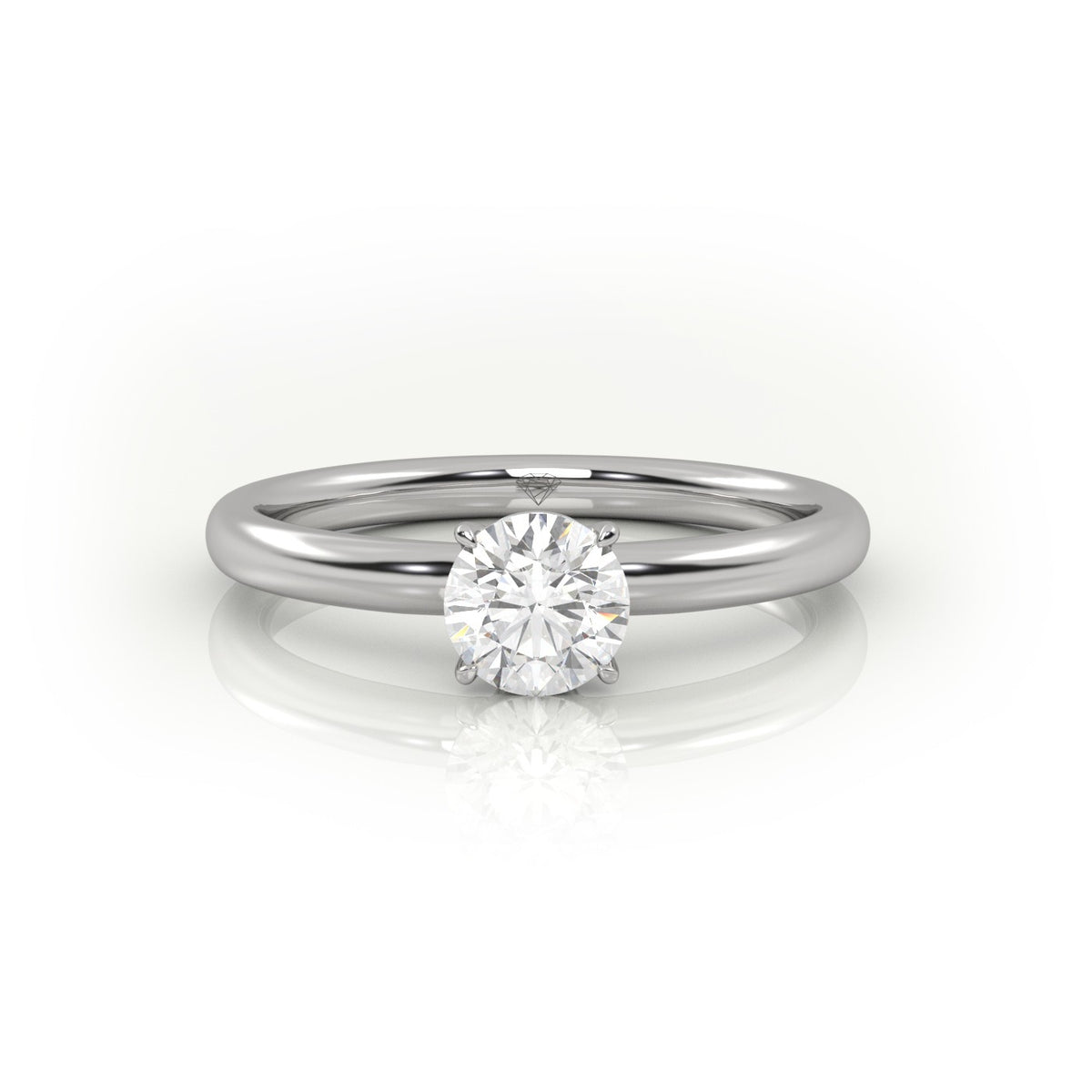 Exquisite Solitaire Diamond Engagement Ring — White Gold