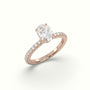 Oval Diamond Pave Engagement Ring — Rose Gold