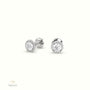 4 Prong Round Lab-Grown Diamond Halo Stud Earrings 18K White Gold