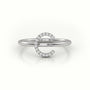 Round Cut Diamonds “C” Initials Monogram Alphabet Ring — White Gold