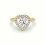 Heart Cut Halo Diamond Engagement Ring — Yellow Gold
